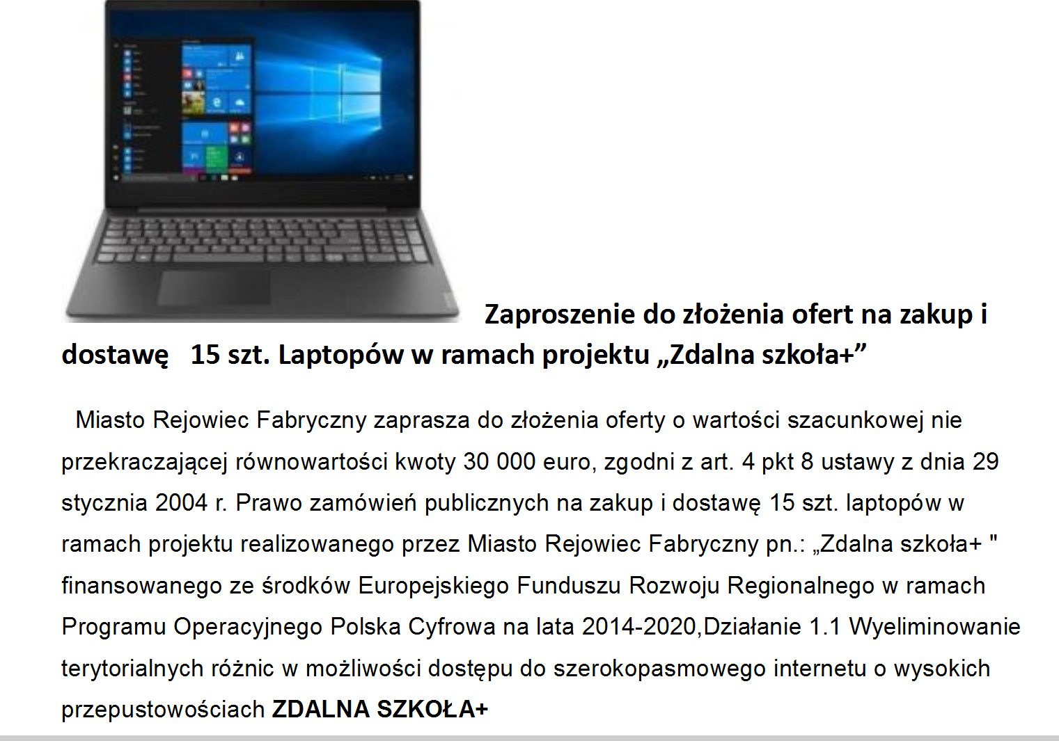 ogloszenie laptopy